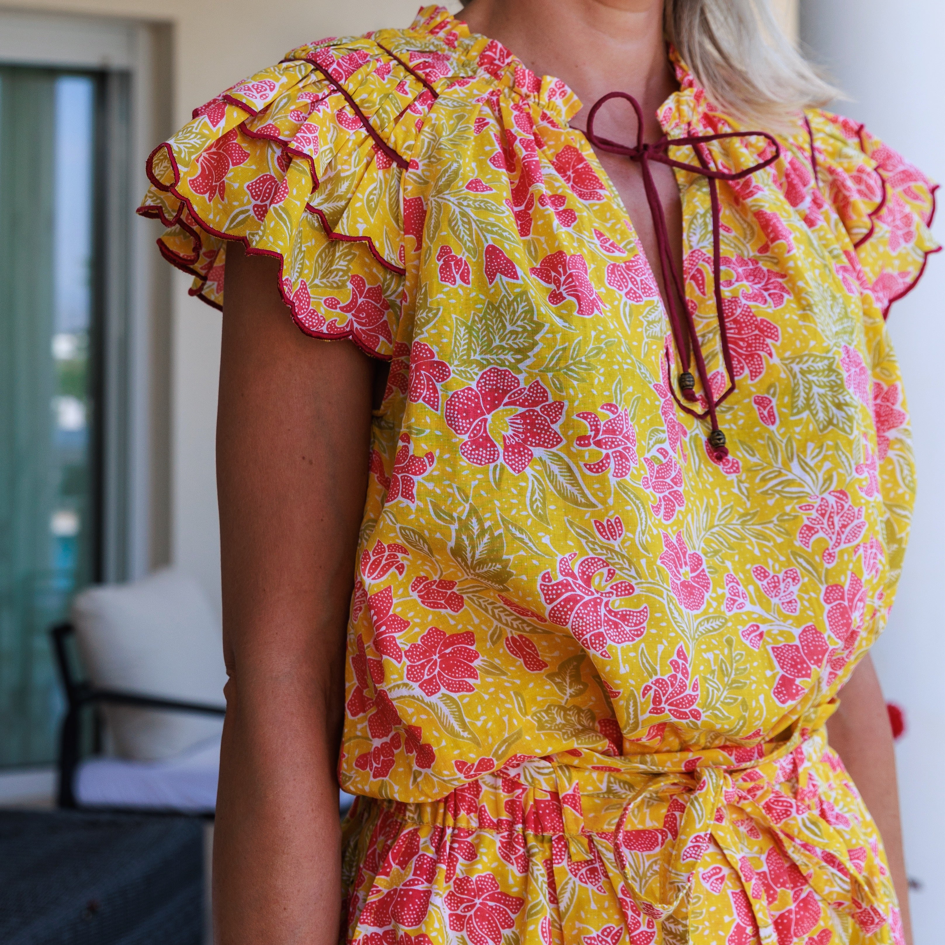 Batik Blouse - Sunshine Yellow