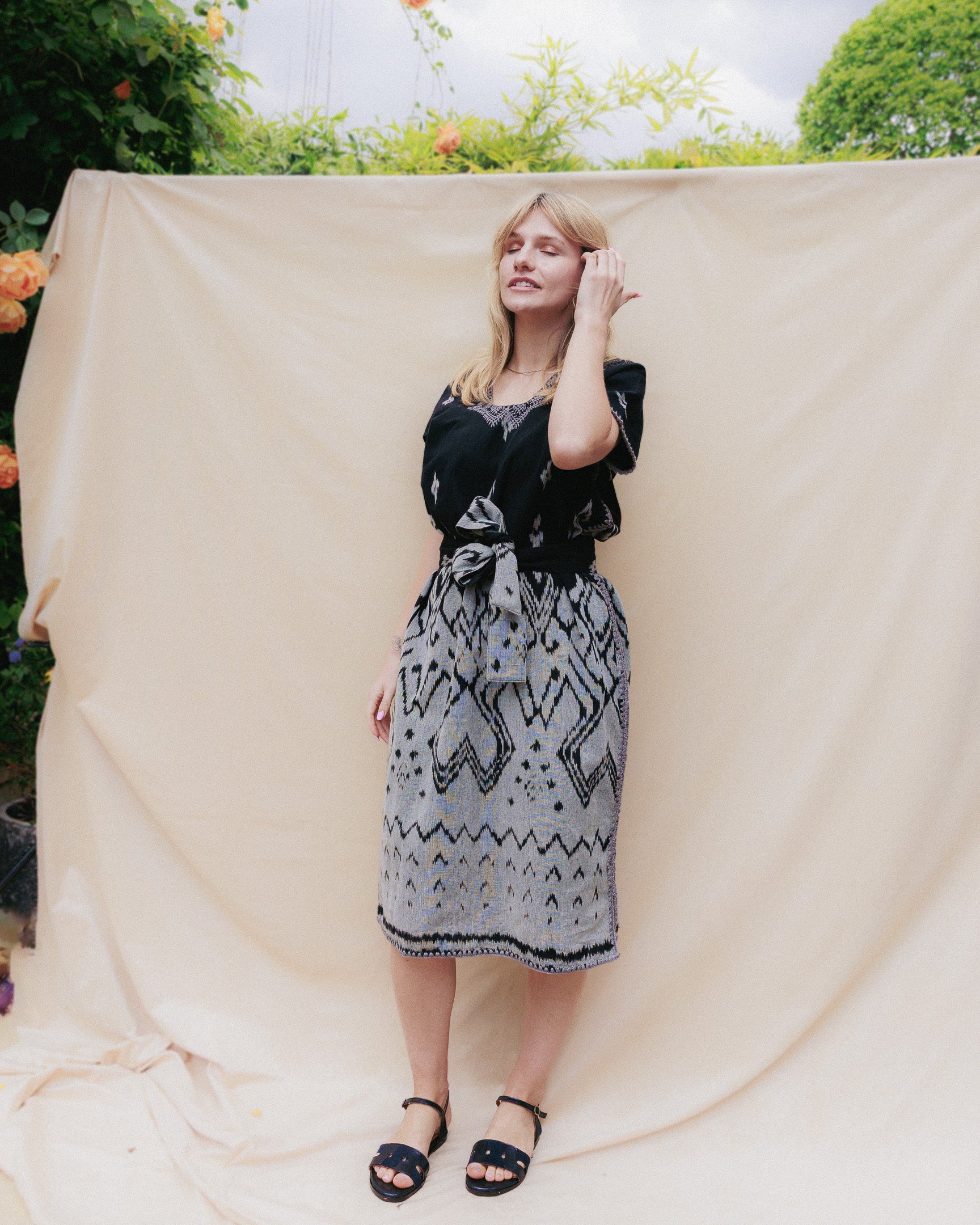 Handloomed ikat kaftan no 6
